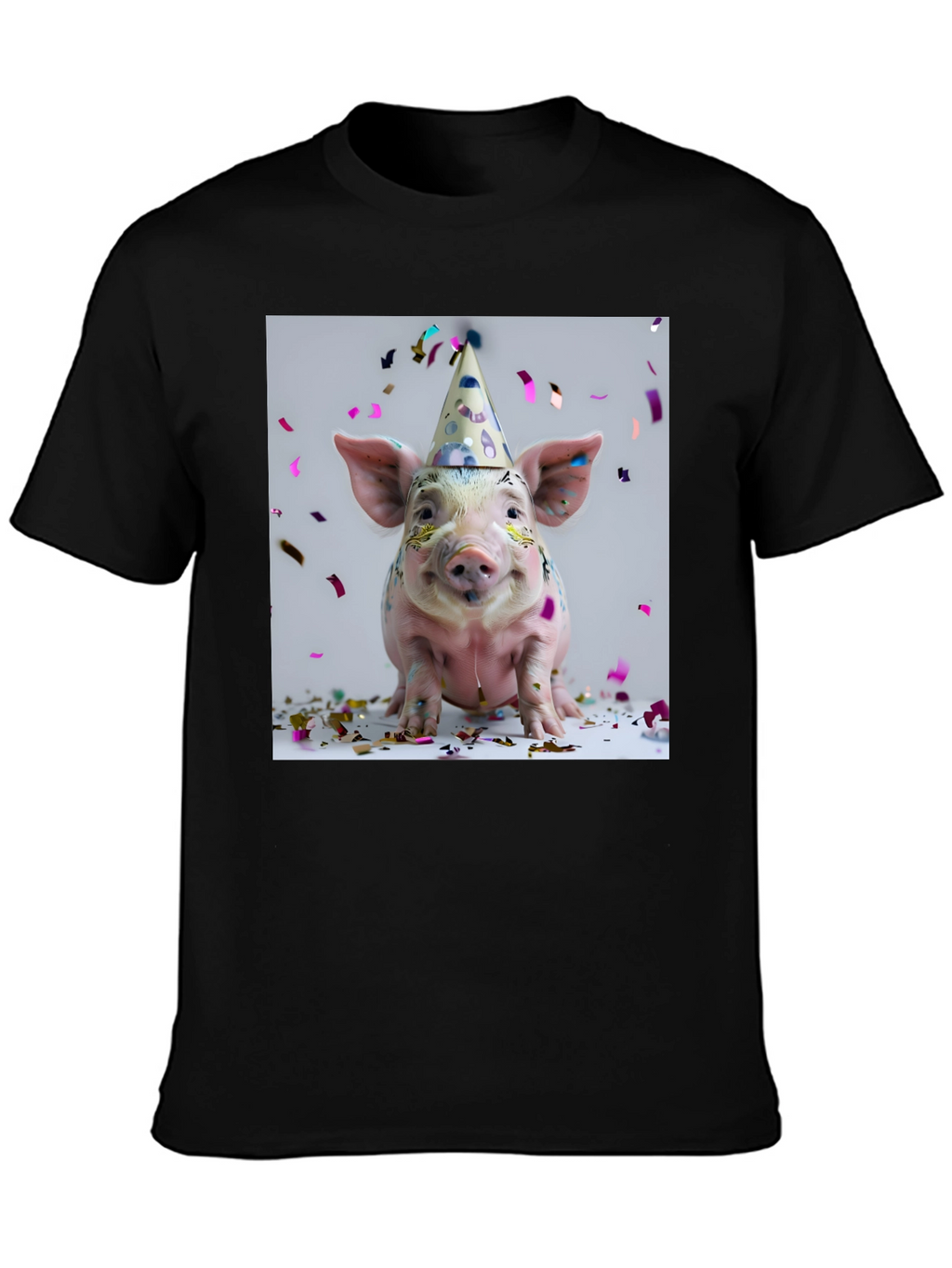 Party Pig T-Shirt - Black Cotton Tee
