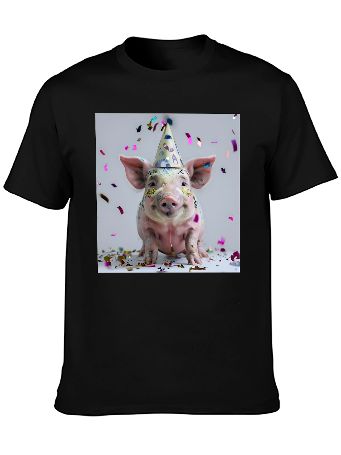 Party Pig T-Shirt - Black Cotton Tee