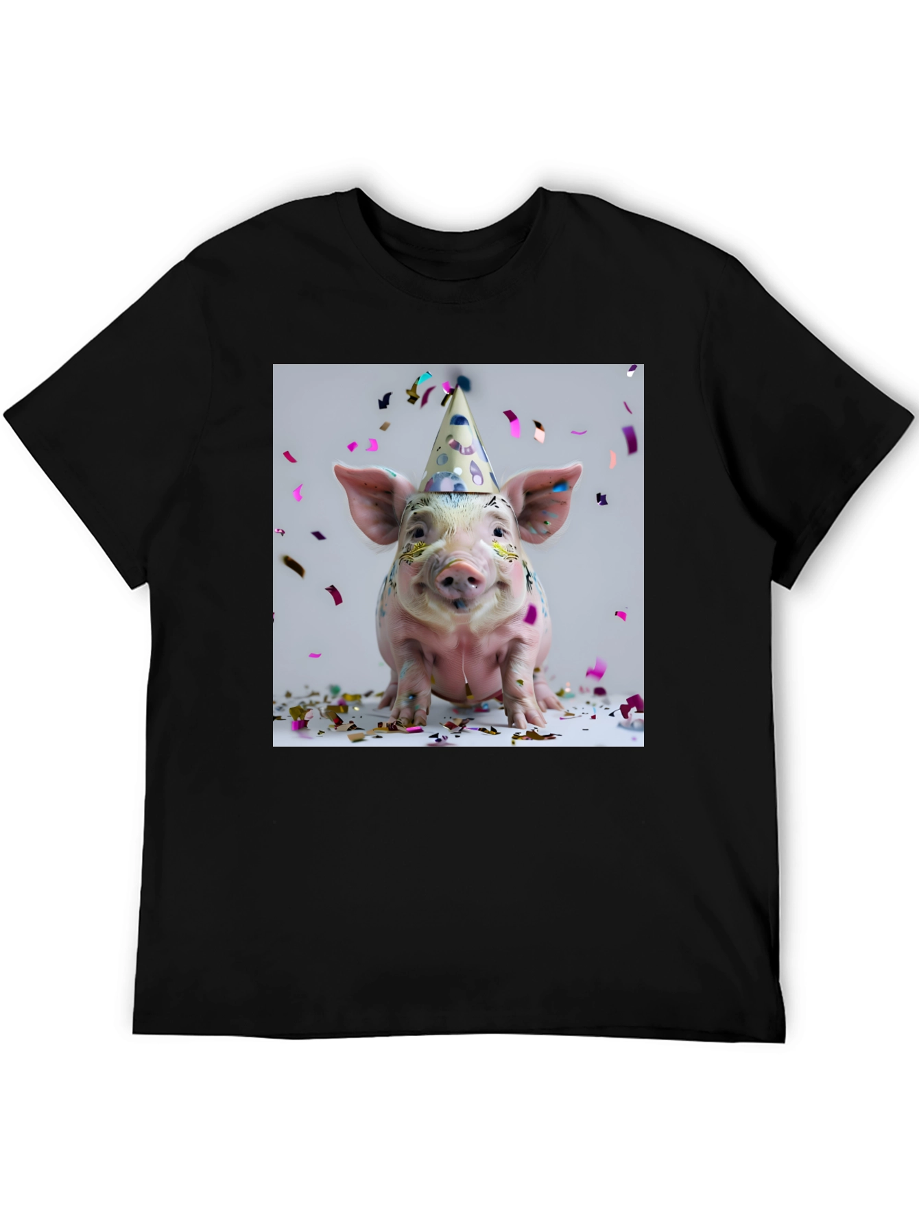 Party Pig T-Shirt - Black Cotton Tee
