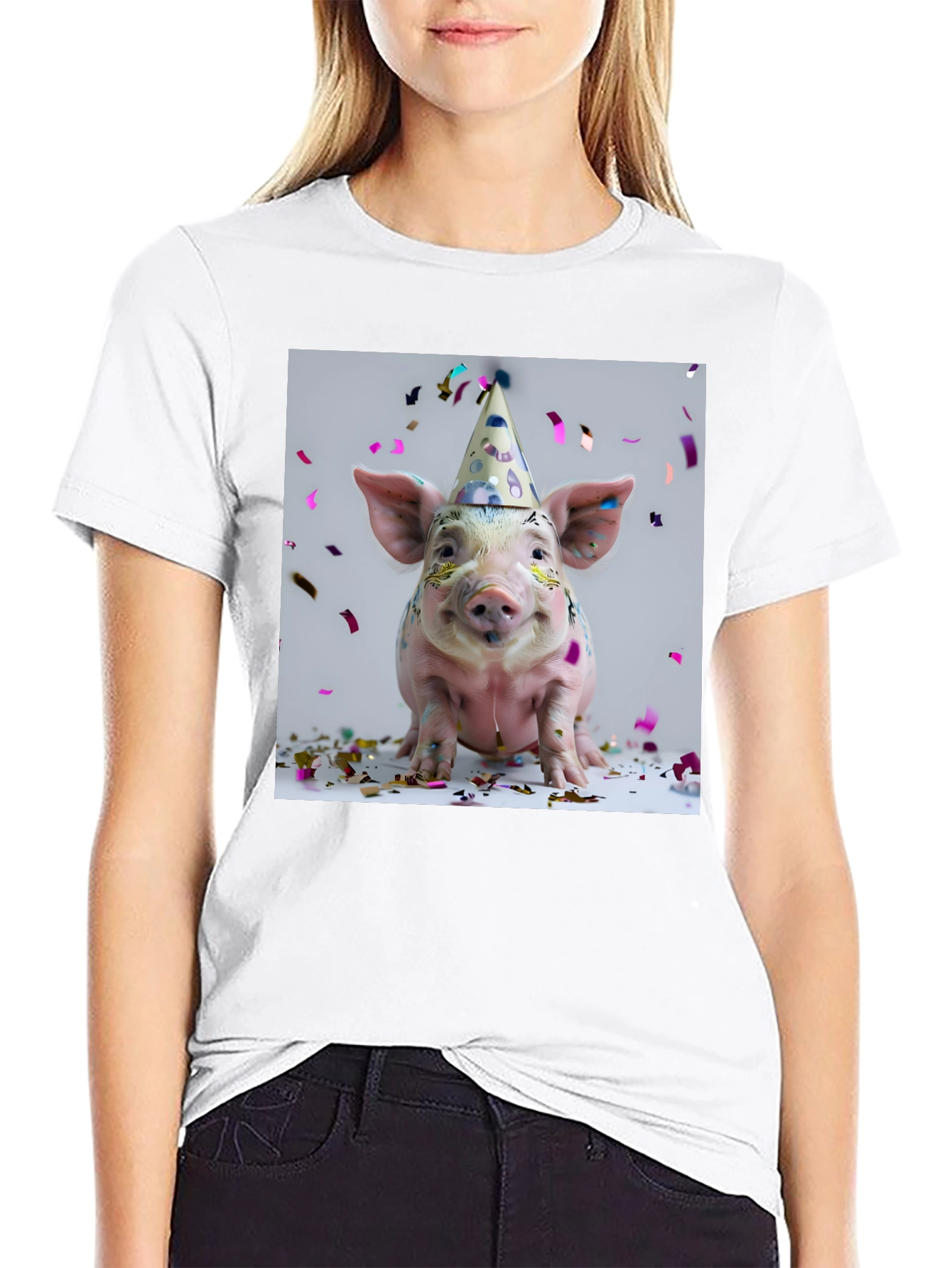 Party Pig T-Shirt - Black Cotton Tee