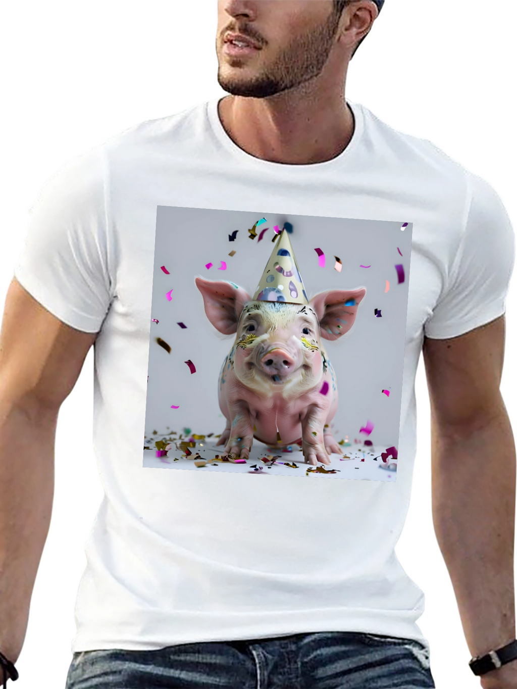Party Pig T-Shirt - Black Cotton Tee