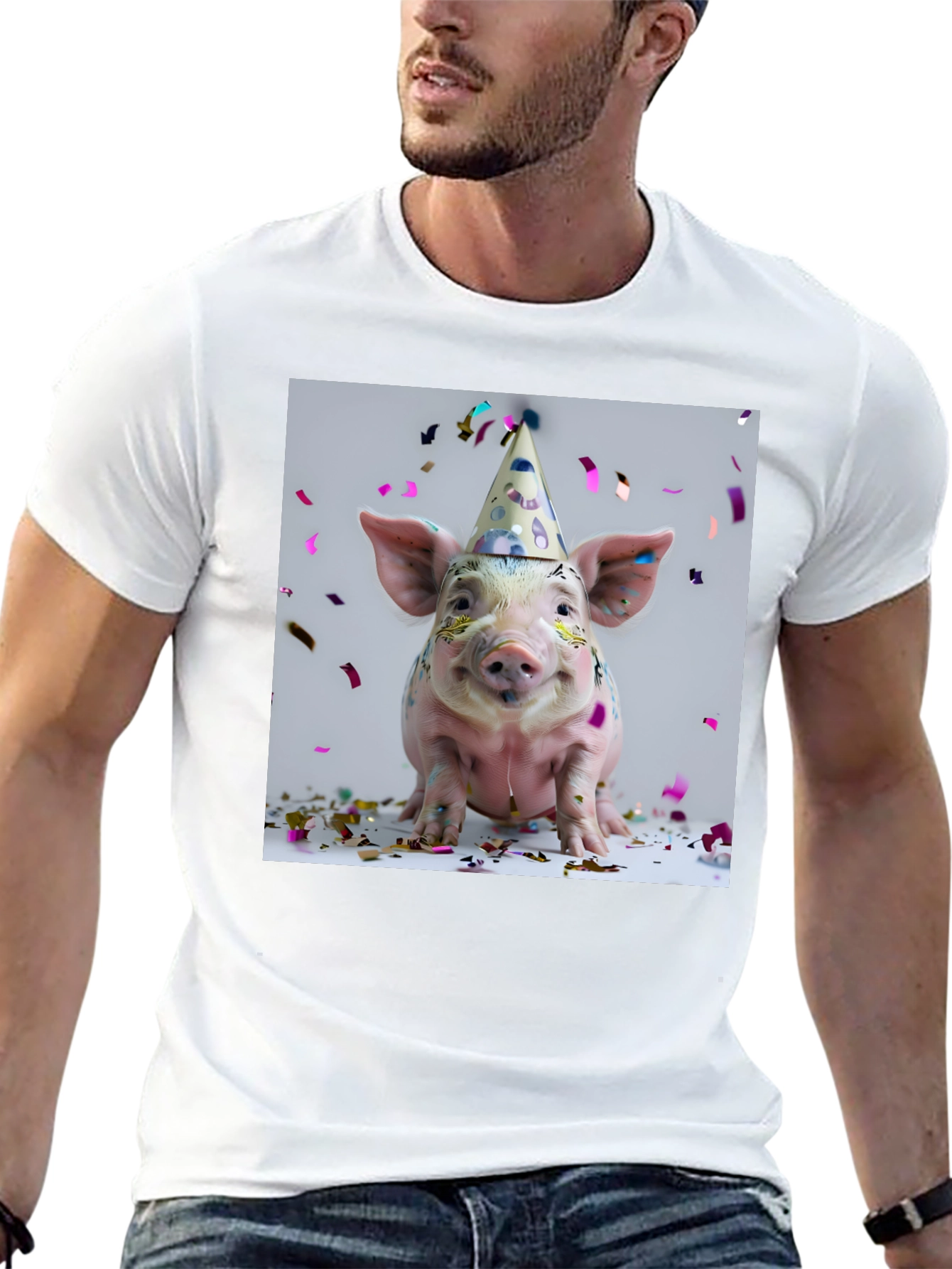 Party Pig T-Shirt - Black Cotton Tee