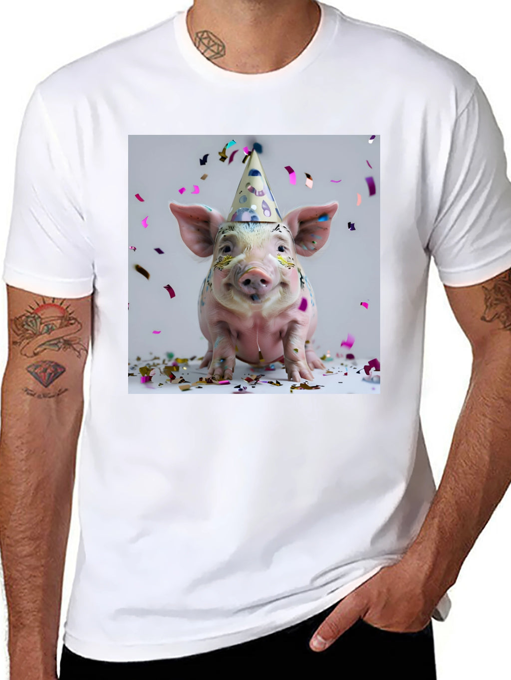 Party Pig T-Shirt - Black Cotton Tee