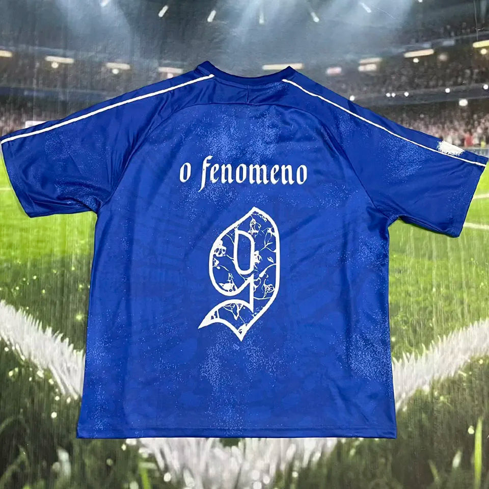 o fenomeno #9 Brazil Blue Special Edition Retro Style Fans Jersey Front