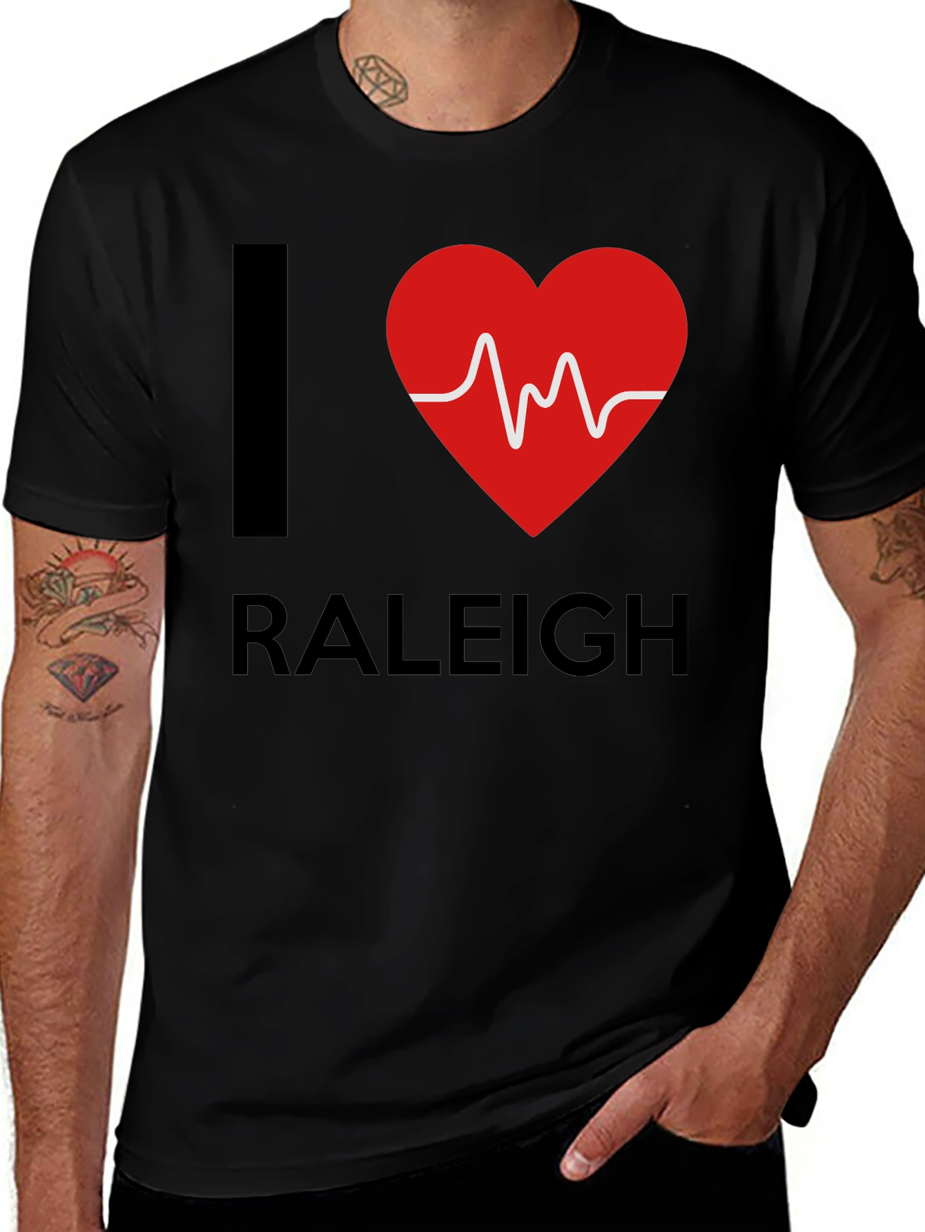 I Love Raleigh Heartbeat T-Shirt
