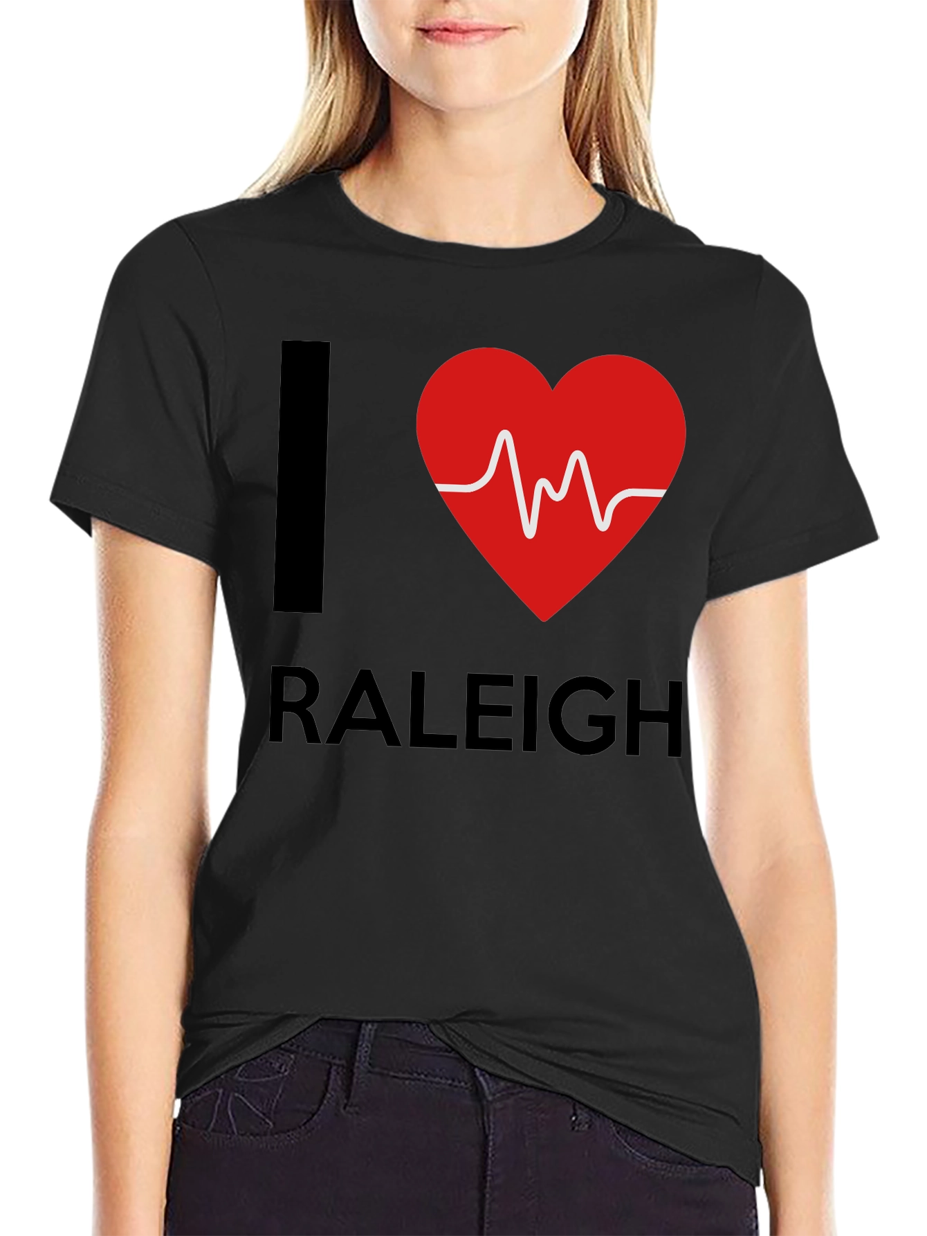 I Love Raleigh Heartbeat T-Shirt