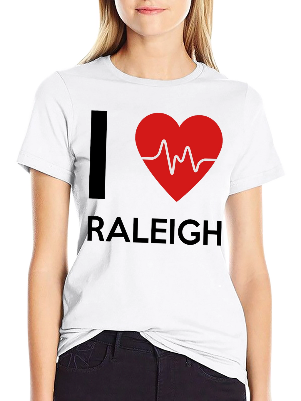 I Love Raleigh Heartbeat T-Shirt