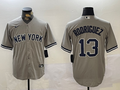 Men's New York Yankees Alex Rodriguez #13 Gray Replica Player Jerseys