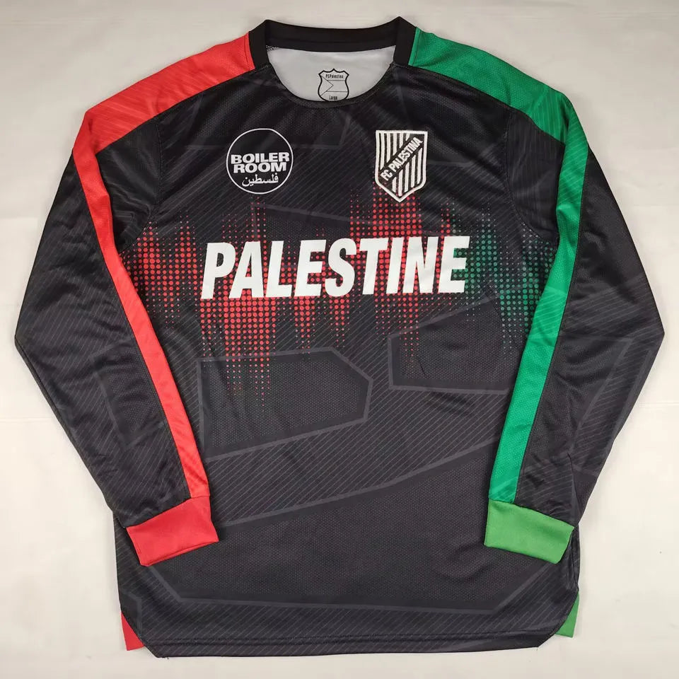 2025/26 FC Palestine Fans Long Sleeve Soccer Jersey 英文 背后带11 Detail 1