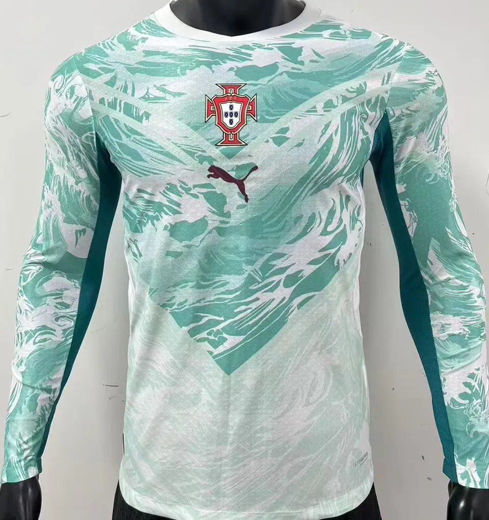 2026/27 Portugal Away Player Version Long Sleeve Soccer Jersey Front