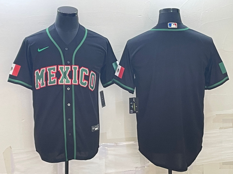Men's 2023 World Baseball Classic Mexico Black Blank Jerseys