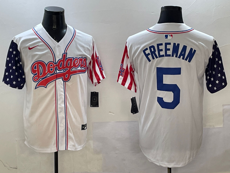 Men's Los Angeles Dodgers Freddie Freeman #5 White Alternate Player Jerseys
