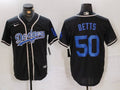 Men's Los Angeles Dodgers Mookie Betts #50 Black Replica Player Jerseys