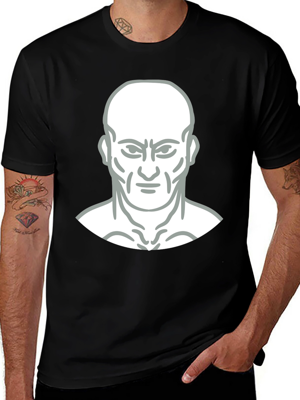 Bold Graphic Tee - Mans Face Design