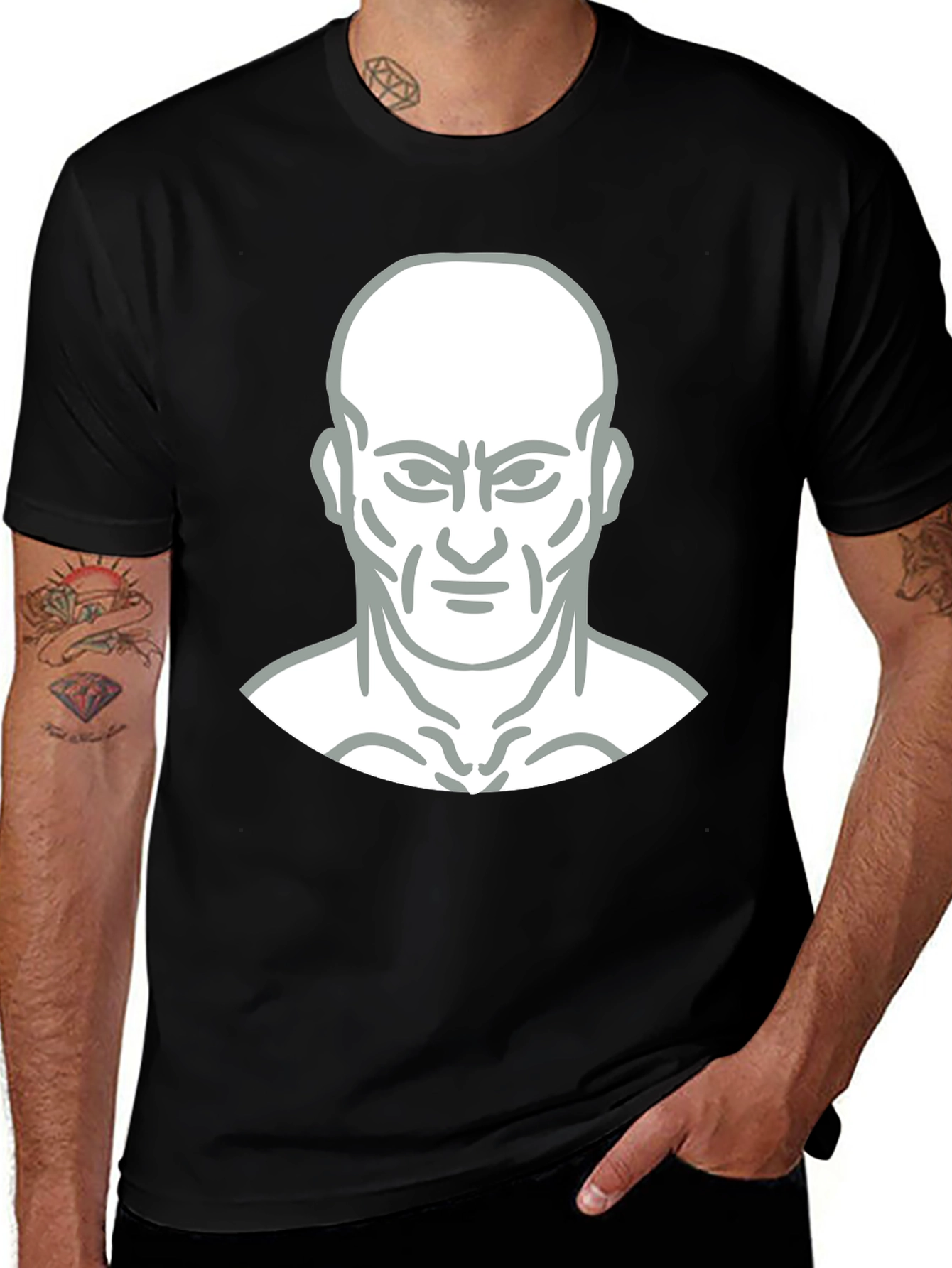 Bold Graphic Tee - Mans Face Design