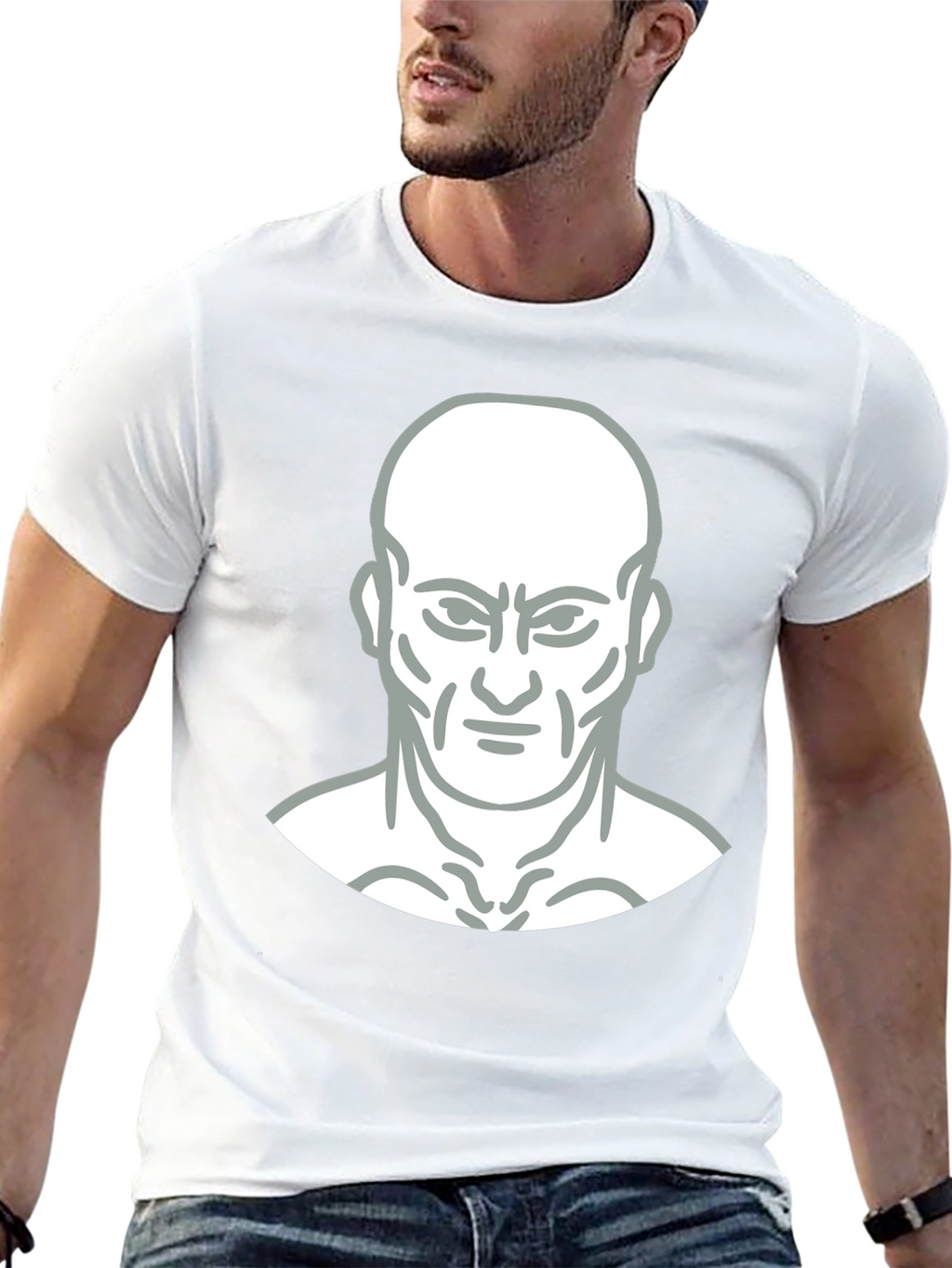 Bold Graphic Tee - Mans Face Design