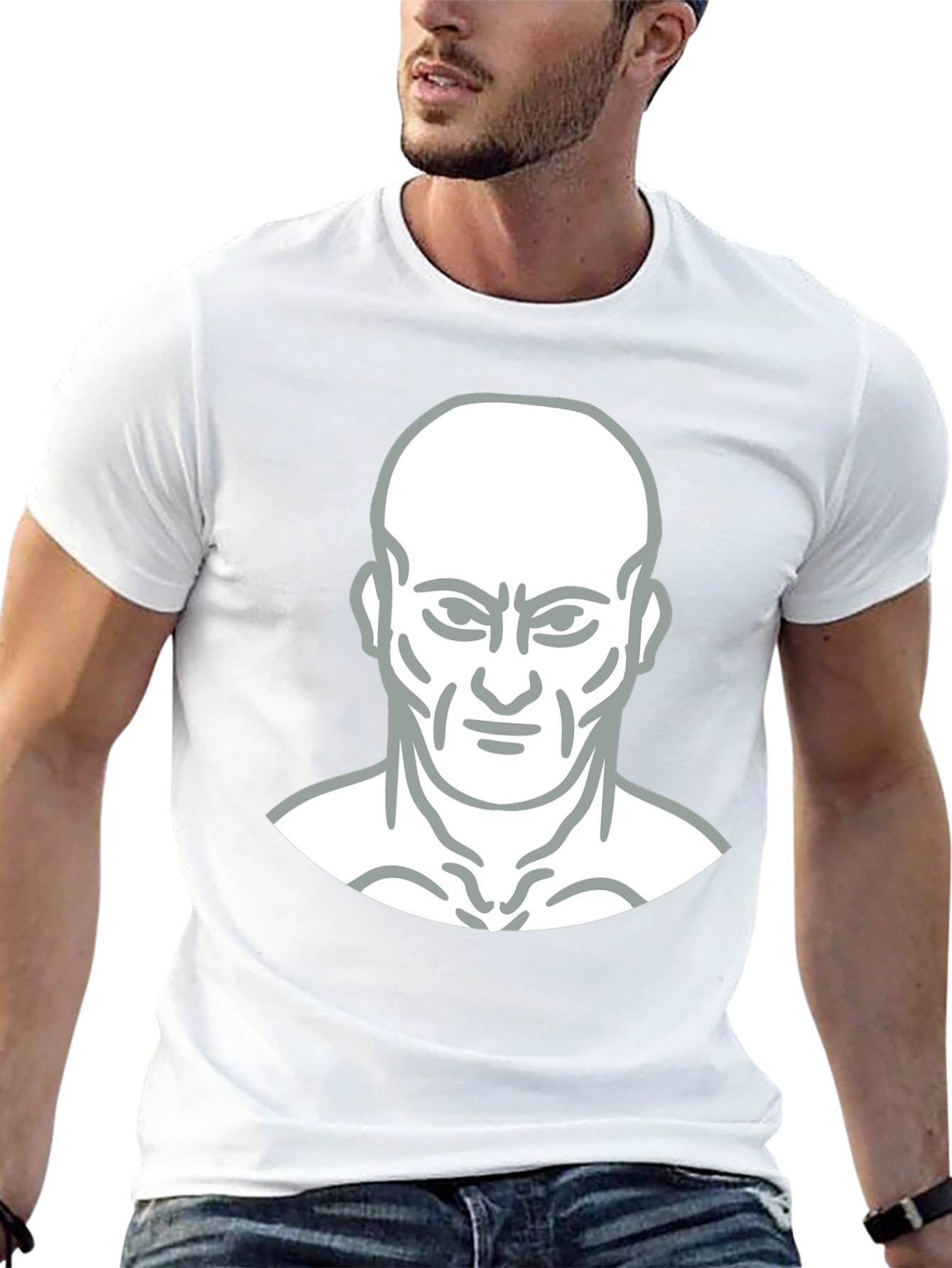 Bold Graphic Tee - Mans Face Design