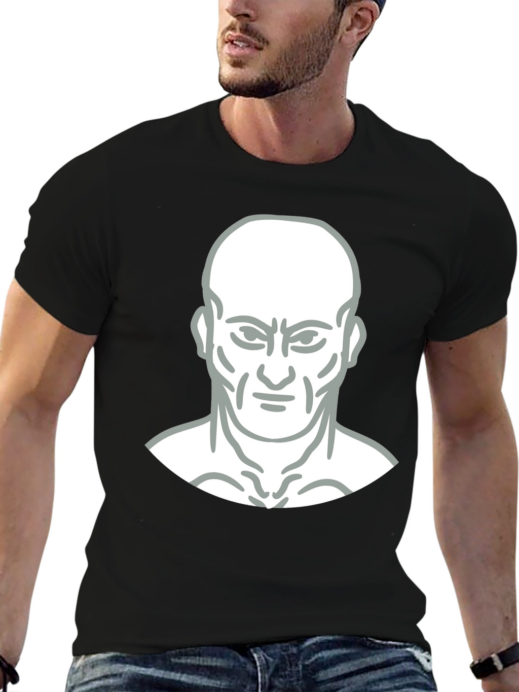 Bold Graphic Tee - Mans Face Design