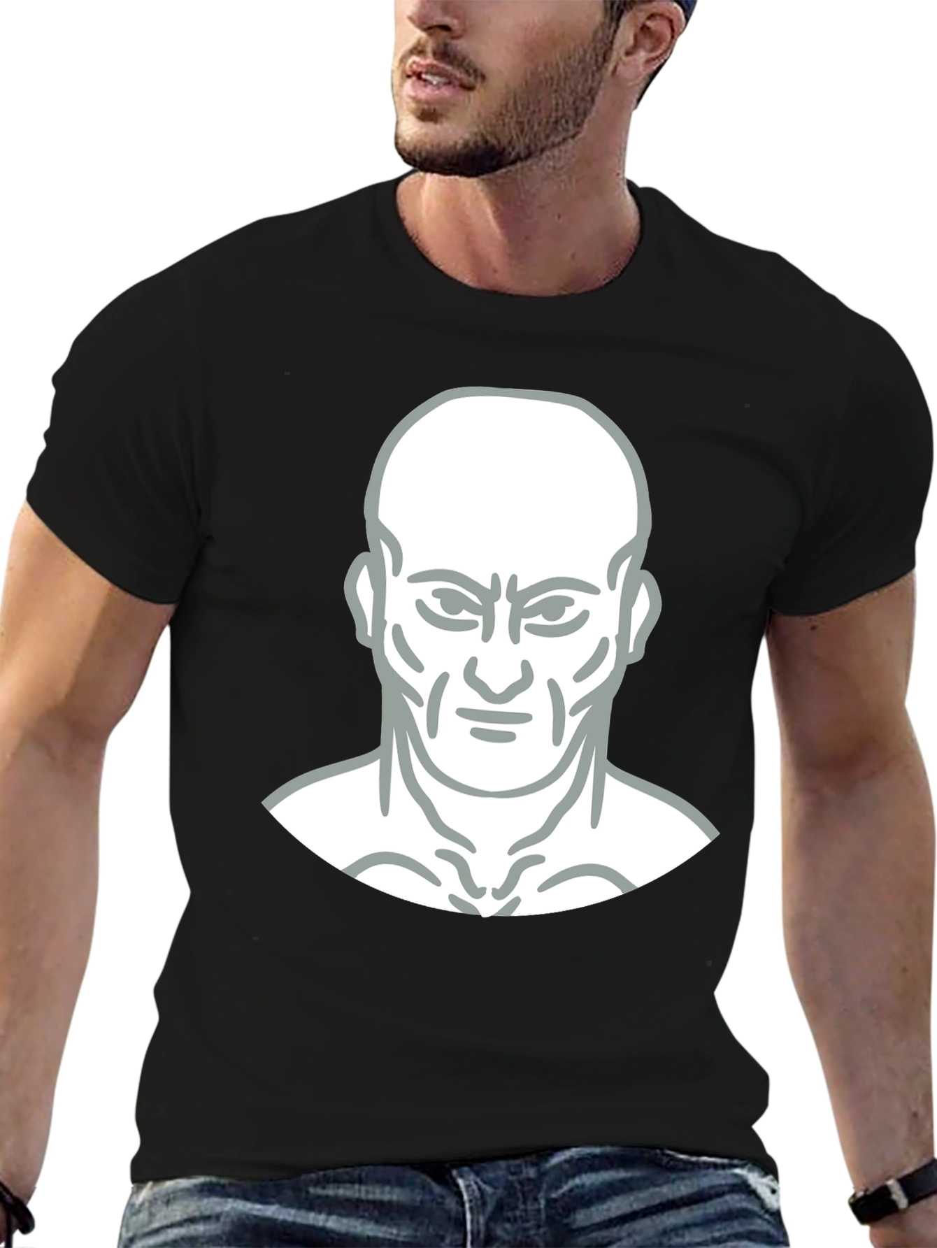 Bold Graphic Tee - Mans Face Design