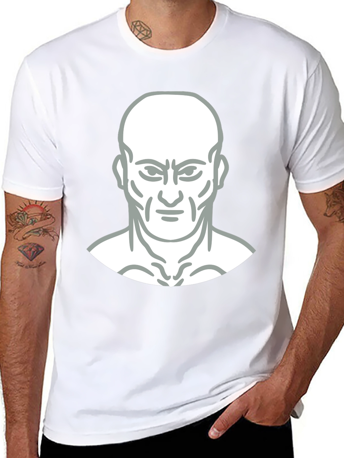 Bold Graphic Tee - Mans Face Design