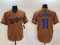 Men's Los Angeles Dodgers Roki Sasaki #11 Brown Game Player Jerseys