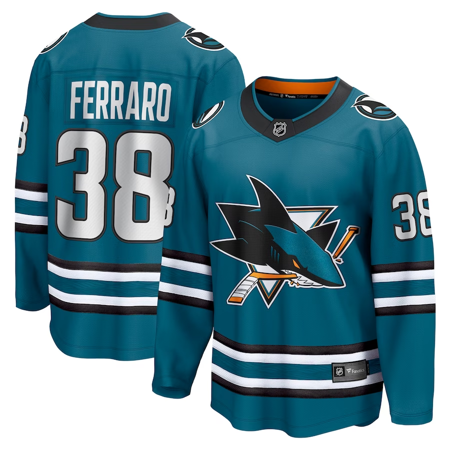 Men's San Jose Sharks Mario Ferraro #38 Teal Home Breakaway Player Jerseys
