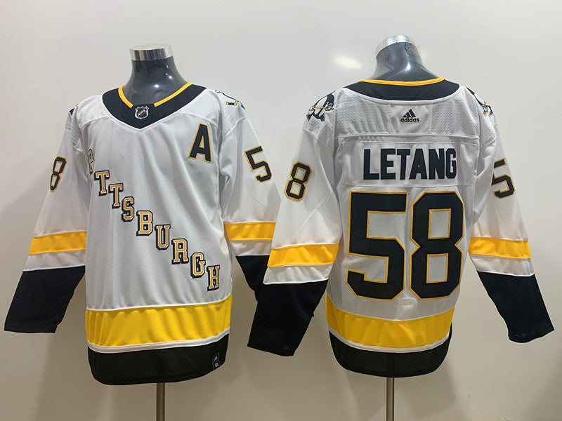 Men's Pittsburgh Penguins Kris Letang #58 White Game Jerseys