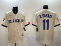 Men's Los Angeles Dodgers Roki Sasaki #11 Cream 2024 City Connect Limited Player Jerseys
