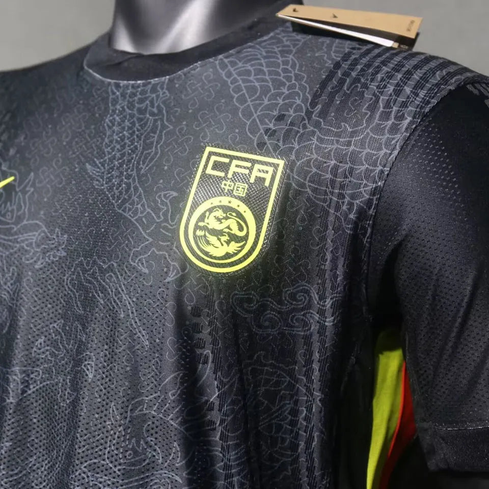 2024/25 China Black Dragon Player Version Soccer Jersey Detail 3
