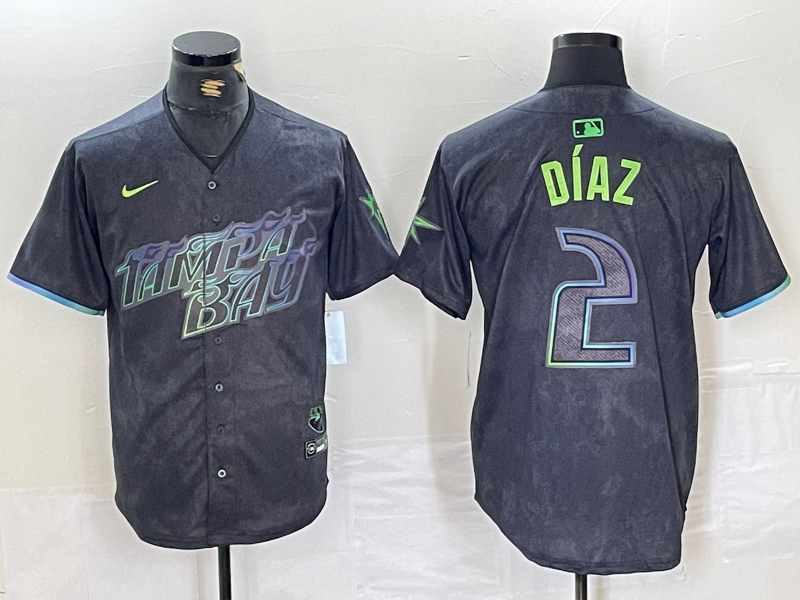 Men's Tampa Bay Rays Yandy Diaz #2 Charcoal 2024 City Connect Limited Player Jerseys