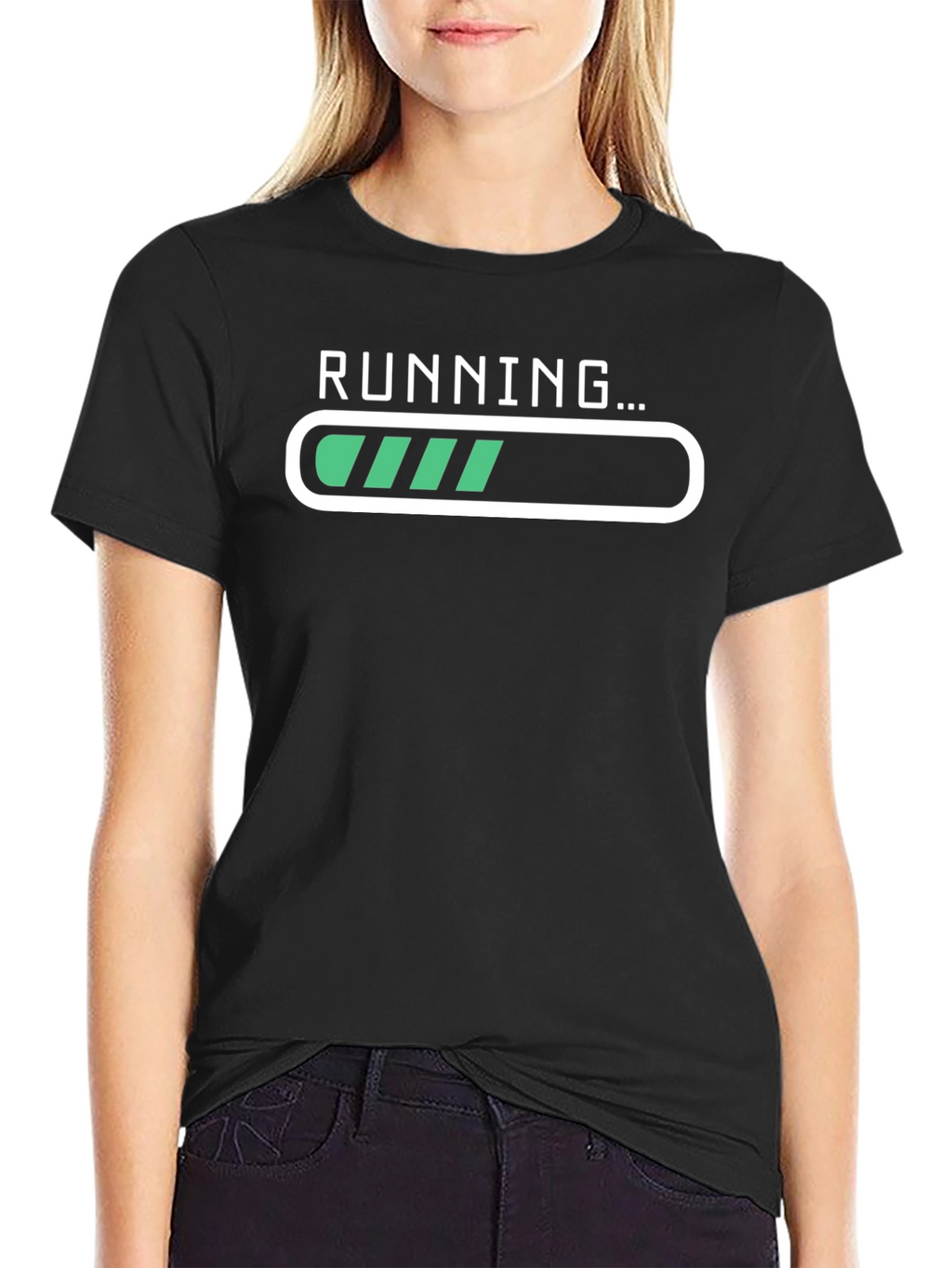 Running Loading Bar Graphic Tee - Black