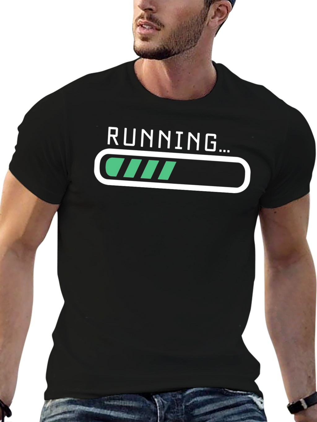 Running Loading Bar Graphic Tee - Black