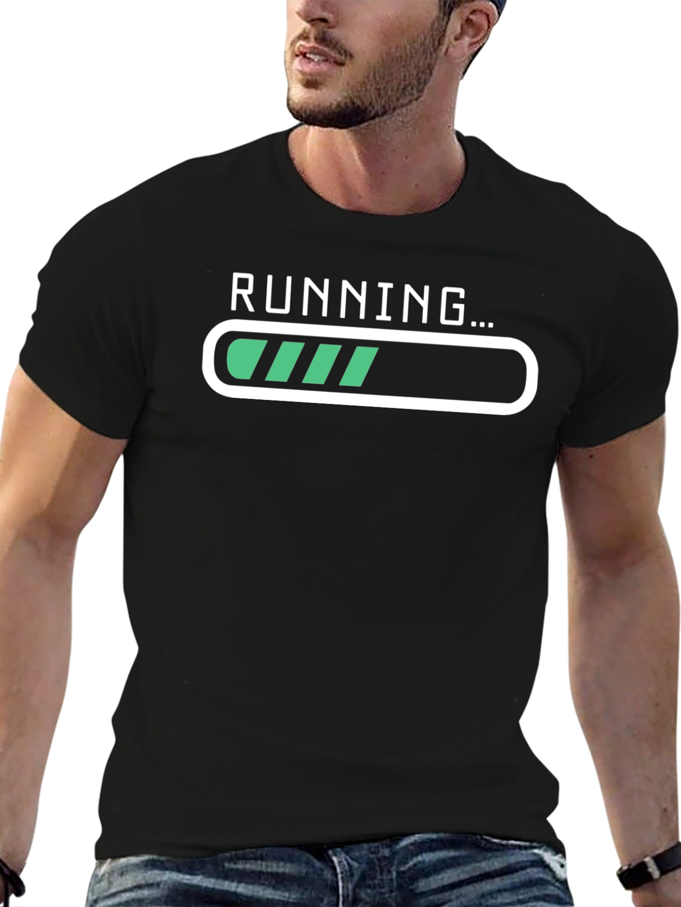 Running Loading Bar Graphic Tee - Black