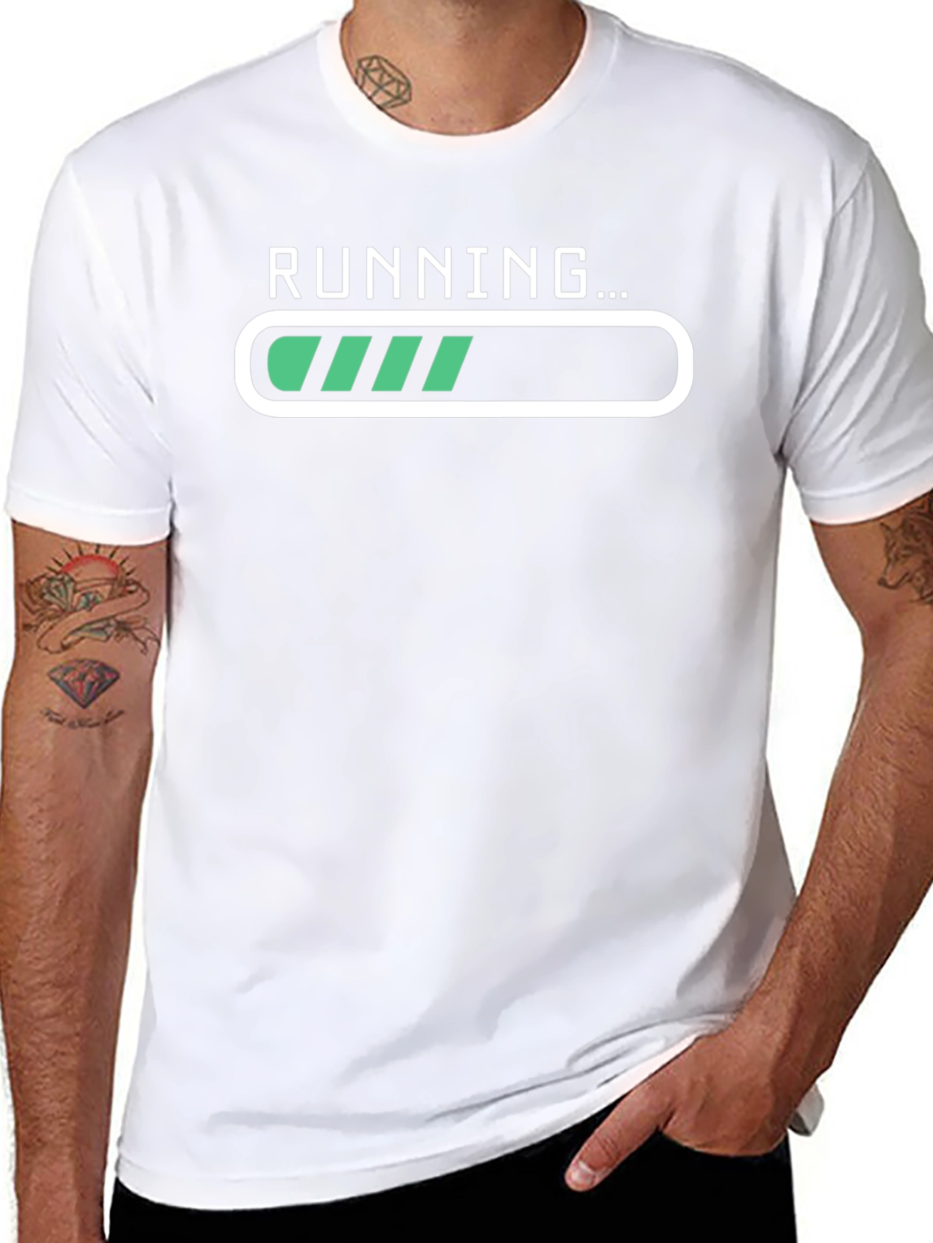 Running Loading Bar Graphic Tee - Black
