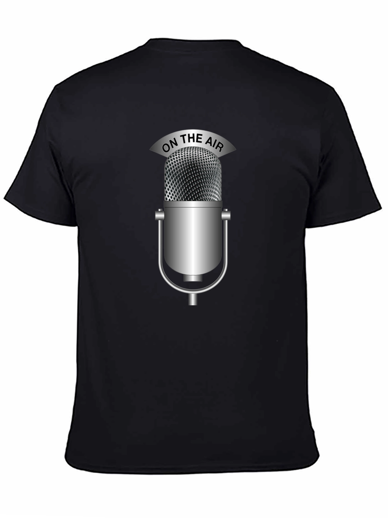 On The Air Microphone Black T-Shirt