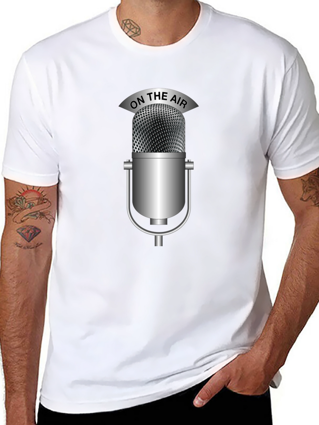 On The Air Microphone Black T-Shirt