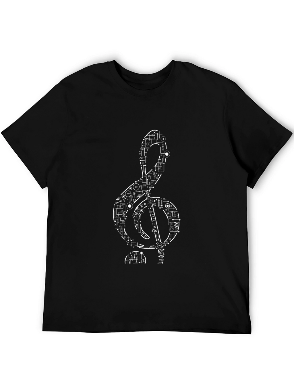 Geometric Treble Clef T-Shirt - Black
