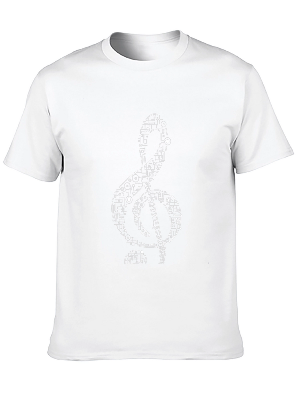 Geometric Treble Clef T-Shirt - Black
