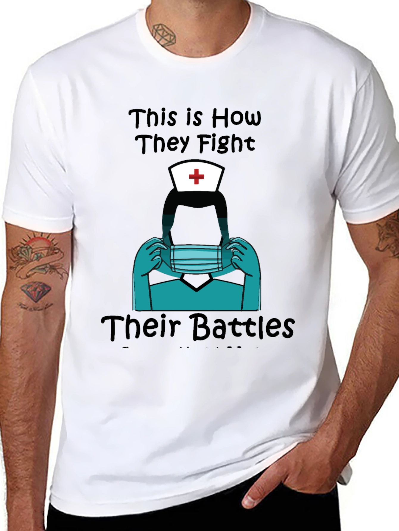 Nurse Heroes Graphic Tee - Fight Their Battles