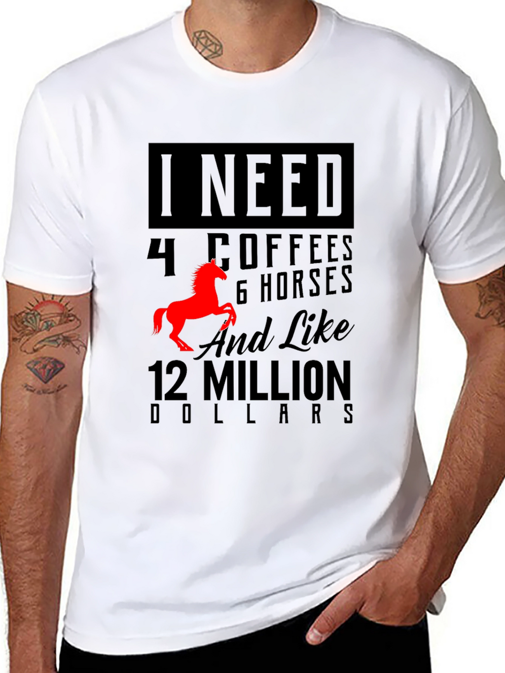 I Need Coffee Horses & Millions T-Shirt