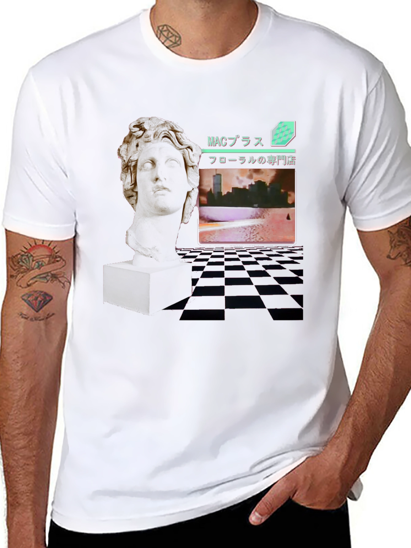 Vaporwave Statue Graphic Tee