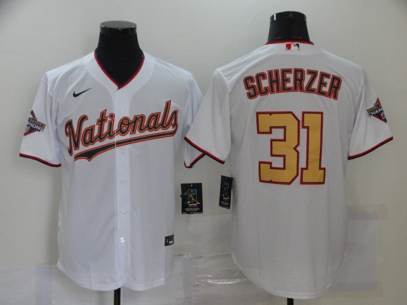 Men's Washington Nationals Max Scherzer #31 White Fashion Stitched Jerseys