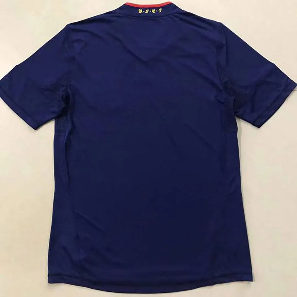 2010 Spain Away Royal Blue Retro Soccer Jersey Detail 3