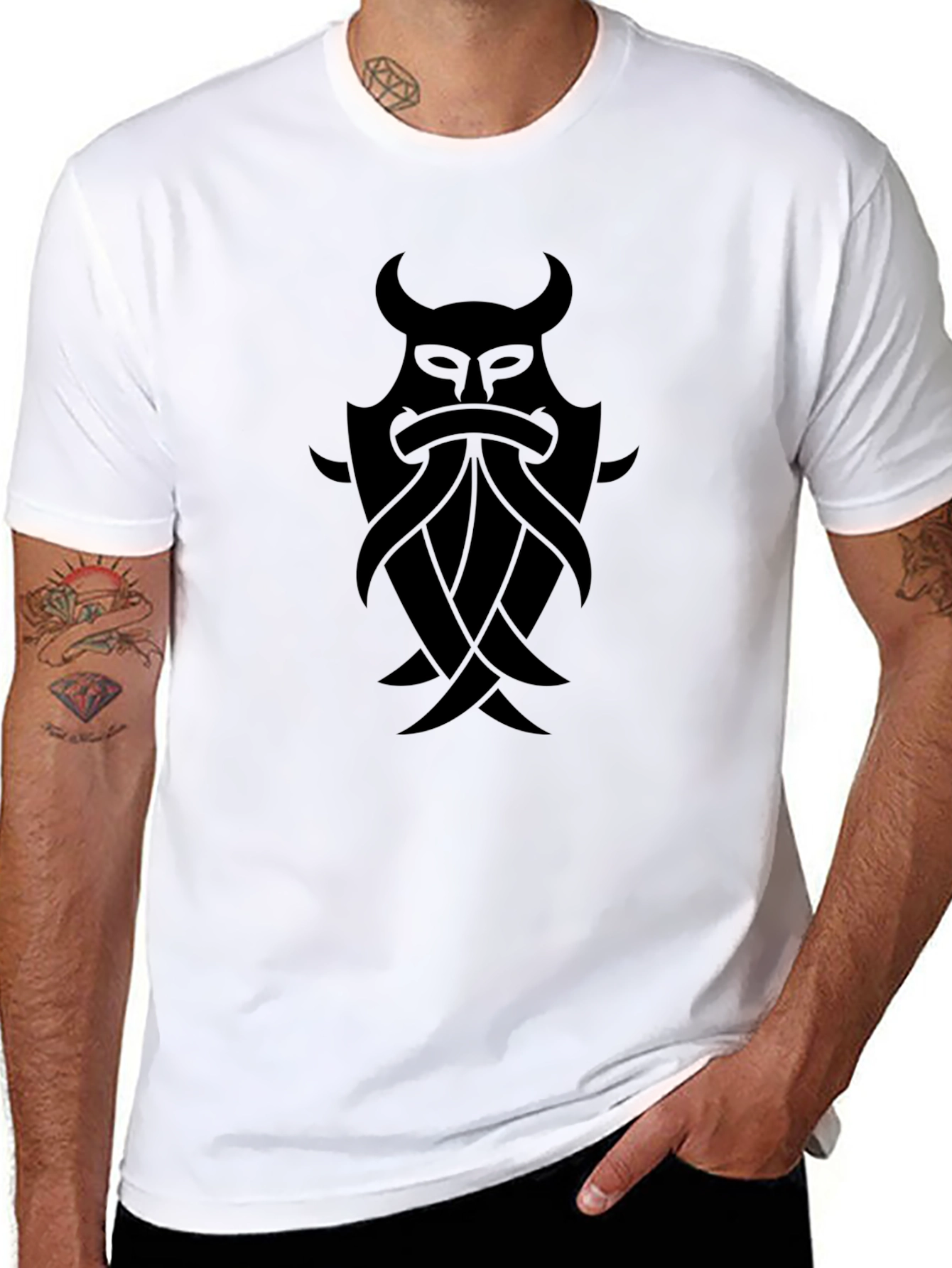 Viking Warrior Graphic Black T-Shirt