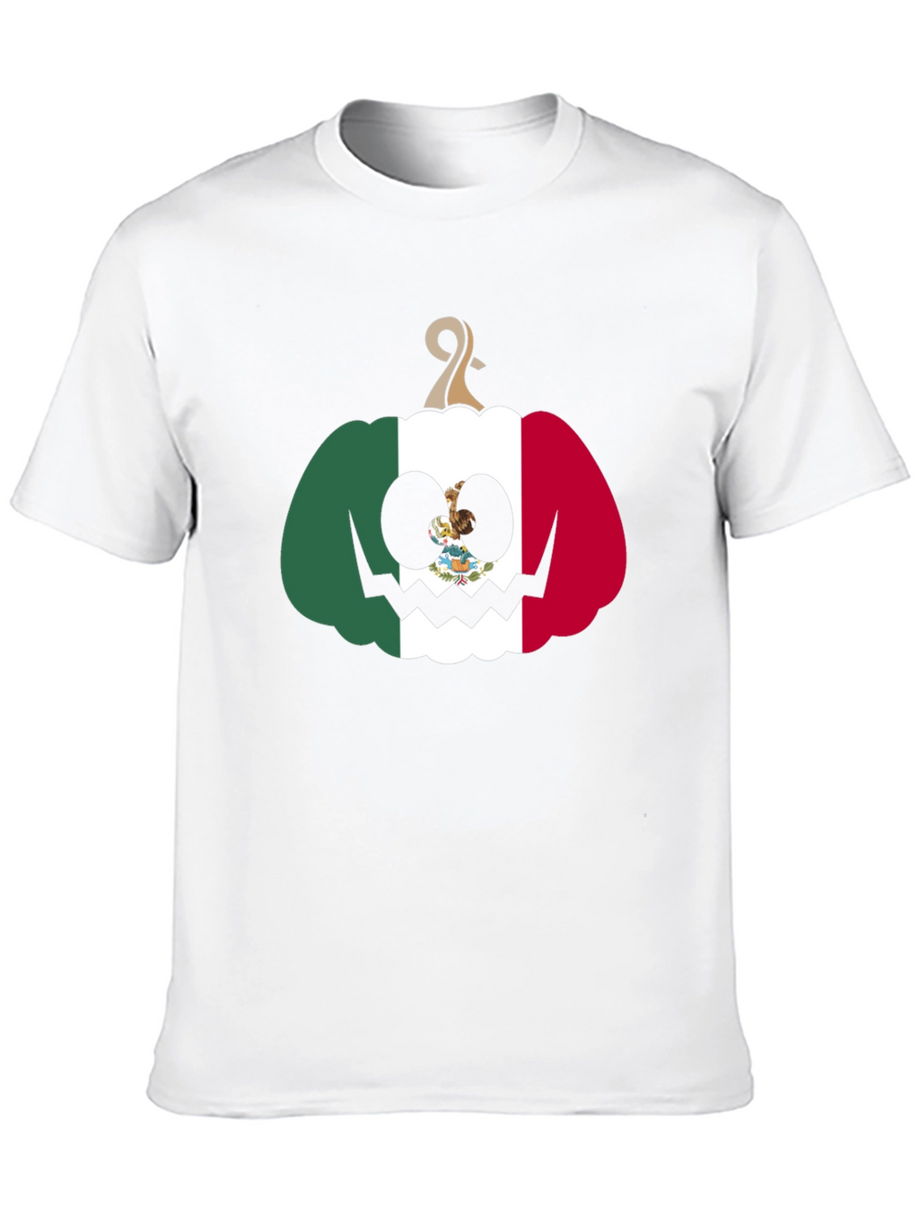 Mexican Flag Pumpkin Halloween Black T-Shirt