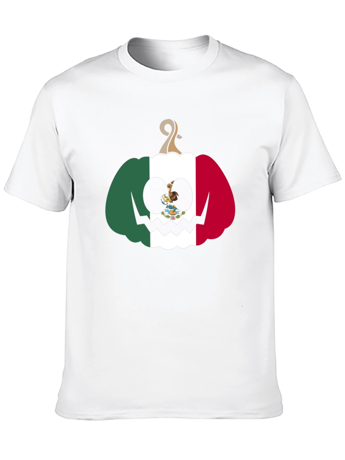 Mexican Flag Pumpkin Halloween Black T-Shirt