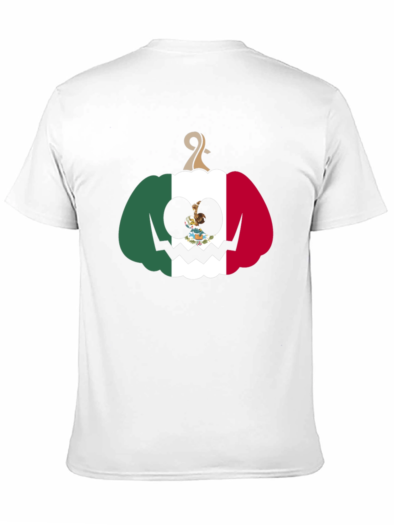Mexican Flag Pumpkin Halloween Black T-Shirt