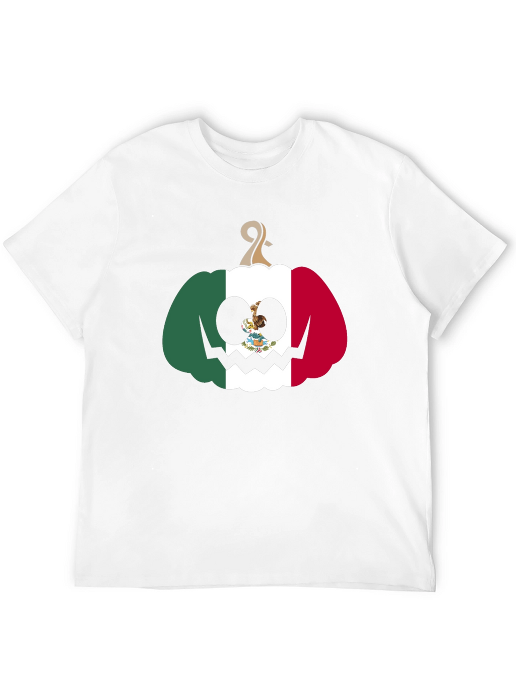 Mexican Flag Pumpkin Halloween Black T-Shirt