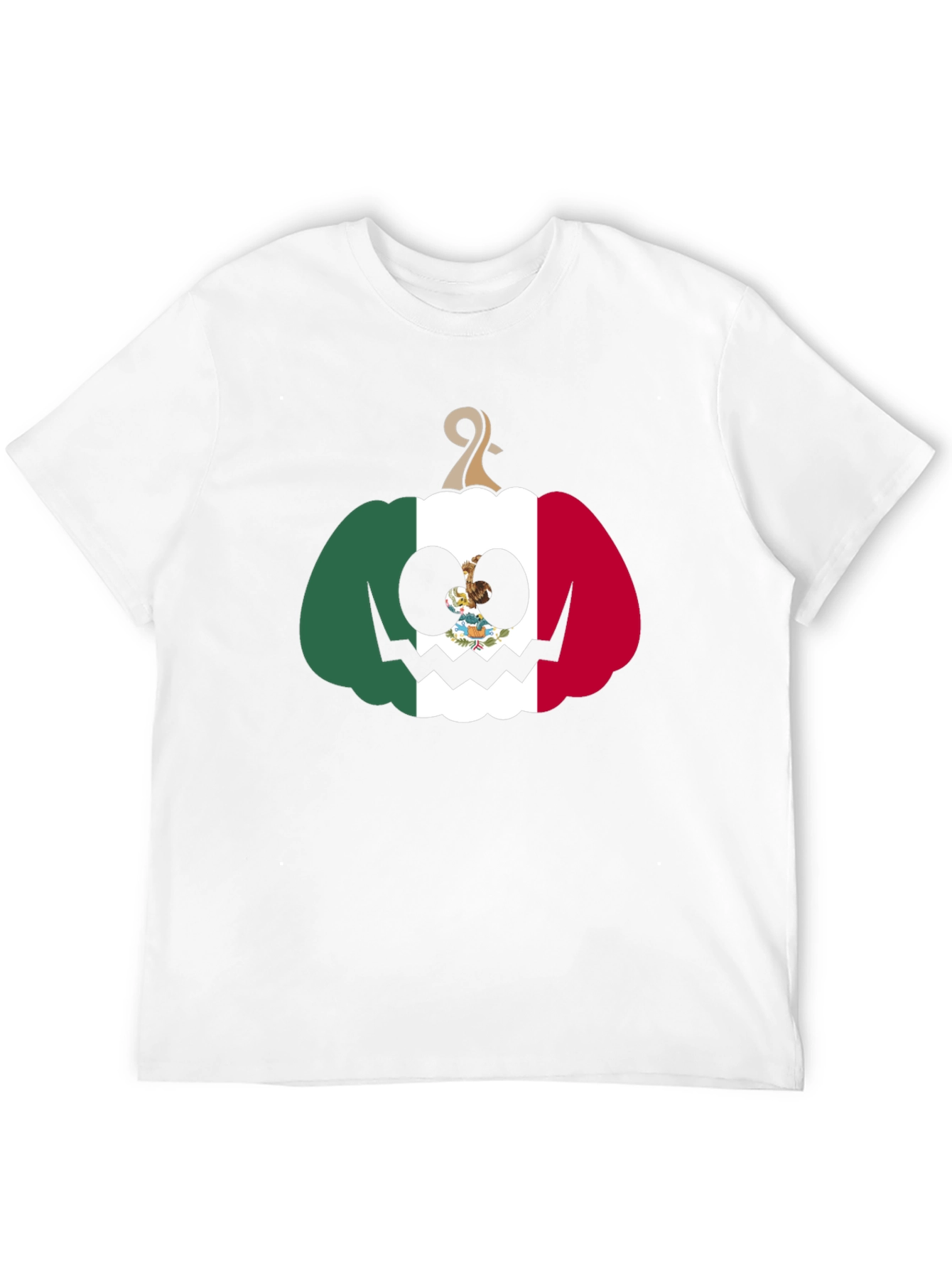 Mexican Flag Pumpkin Halloween Black T-Shirt