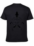 Elegant Black T-Shirt with Ornamental Design